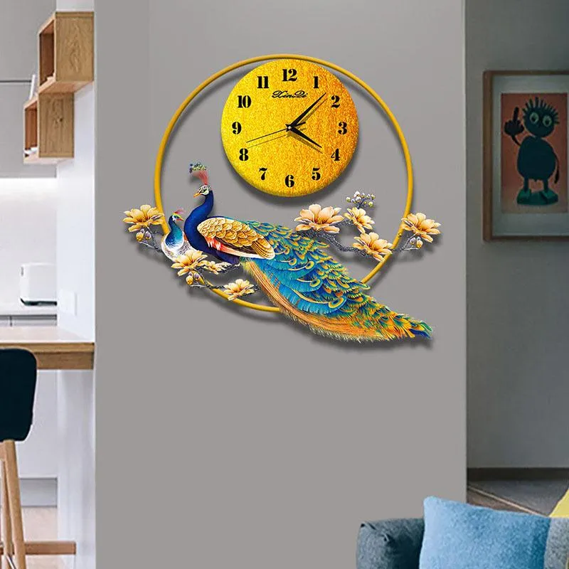 Clocks and Watches Wall Clocks Living Room Porch Home Personality Creative Peacock Decoration Clock Modern Minimalist Mute Wall Hanging Watch
