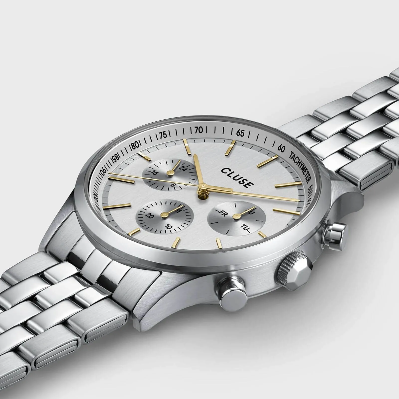 Cluse Antheor Multifunction Steel Watch - Silver/Gold