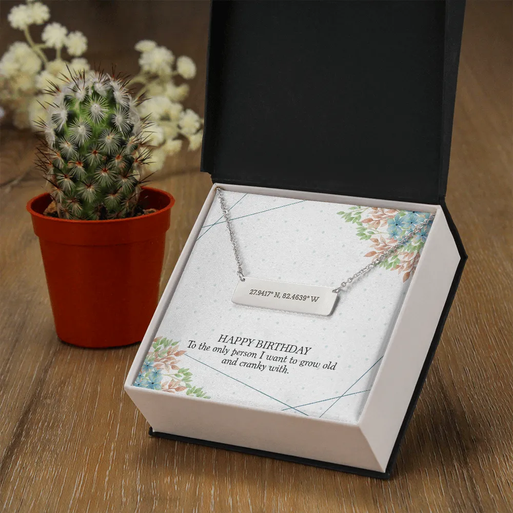 Coordinates Bar Necklace-Happy Birthday