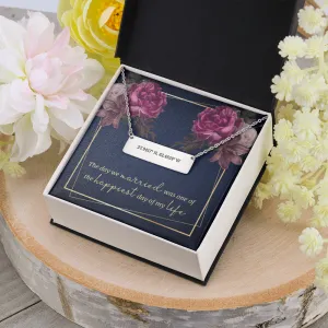 Coordinates Bar Necklace-The day we married