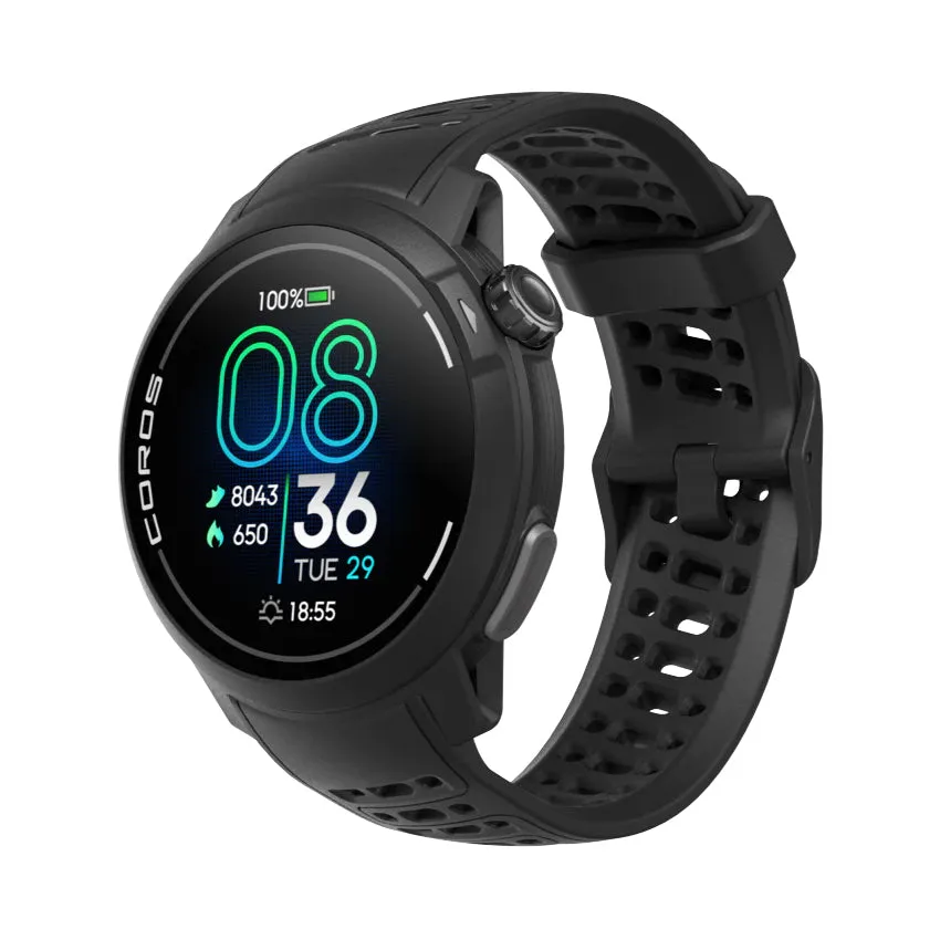 COROS Pace Pro Silicone Strap GPS Sport Watch Black
