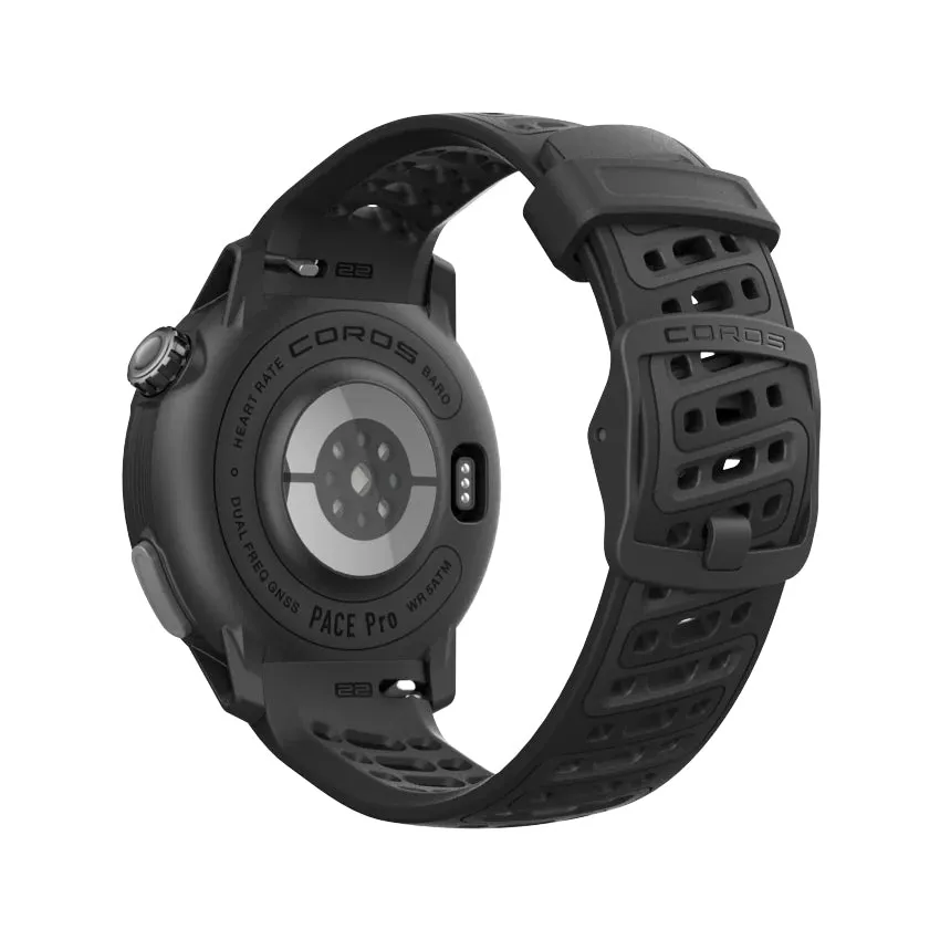 COROS Pace Pro Silicone Strap GPS Sport Watch Black