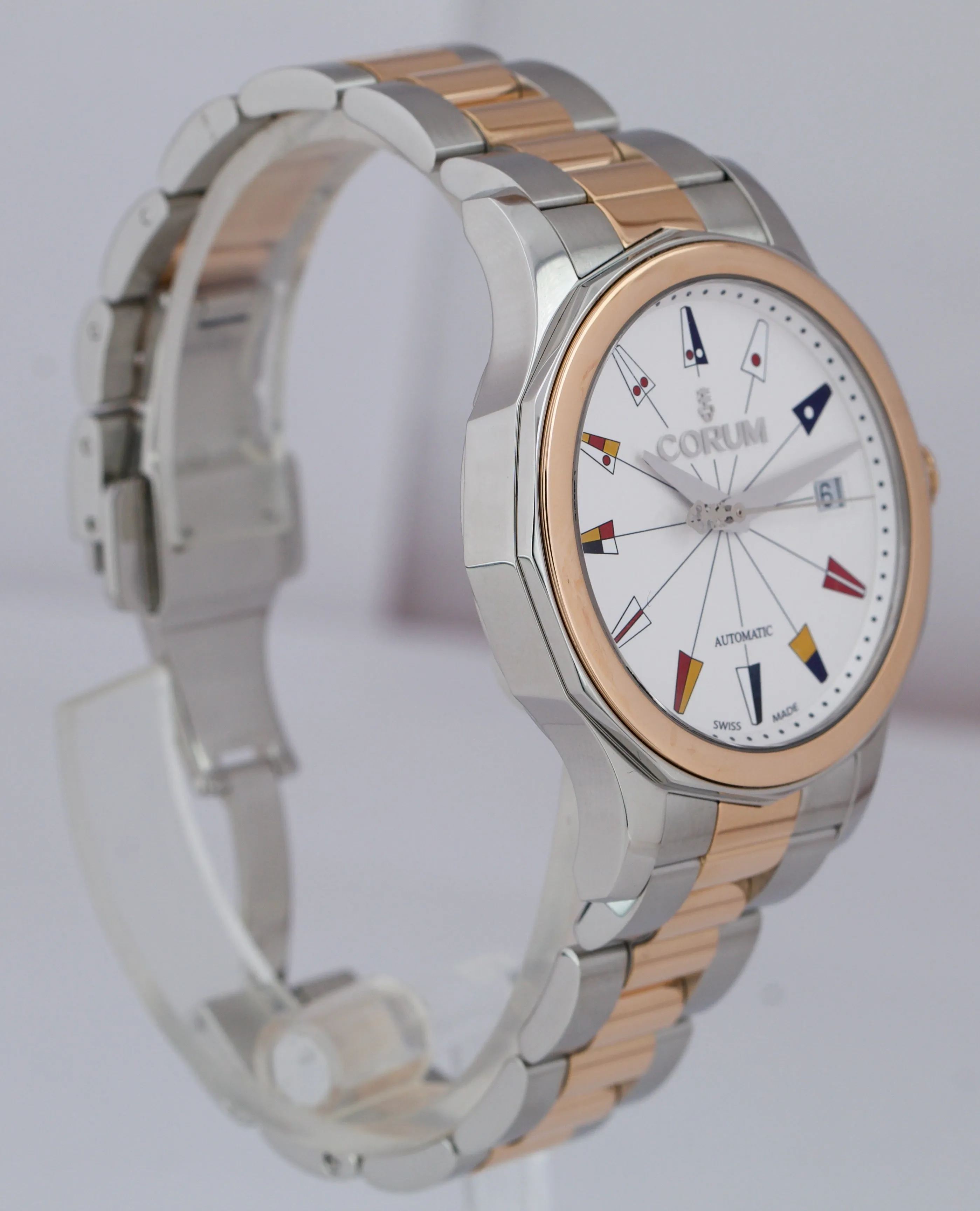 Corum Admiral Legend 38 Automatic 18K Rose Gold Steel Watch 082.200.24/V200 AA14