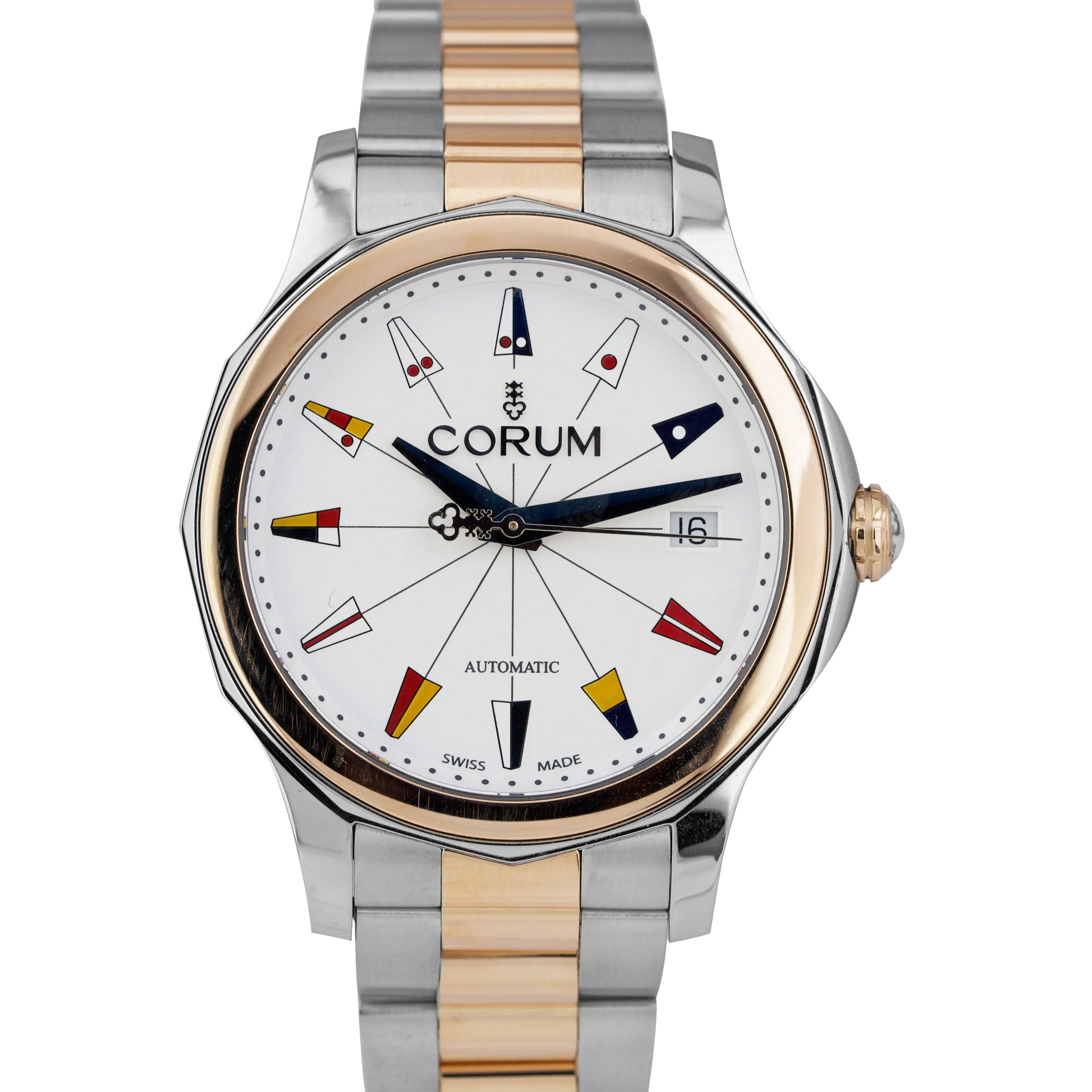 Corum Admiral Legend 38 Automatic 18K Rose Gold Steel Watch 082.200.24/V200 AA14