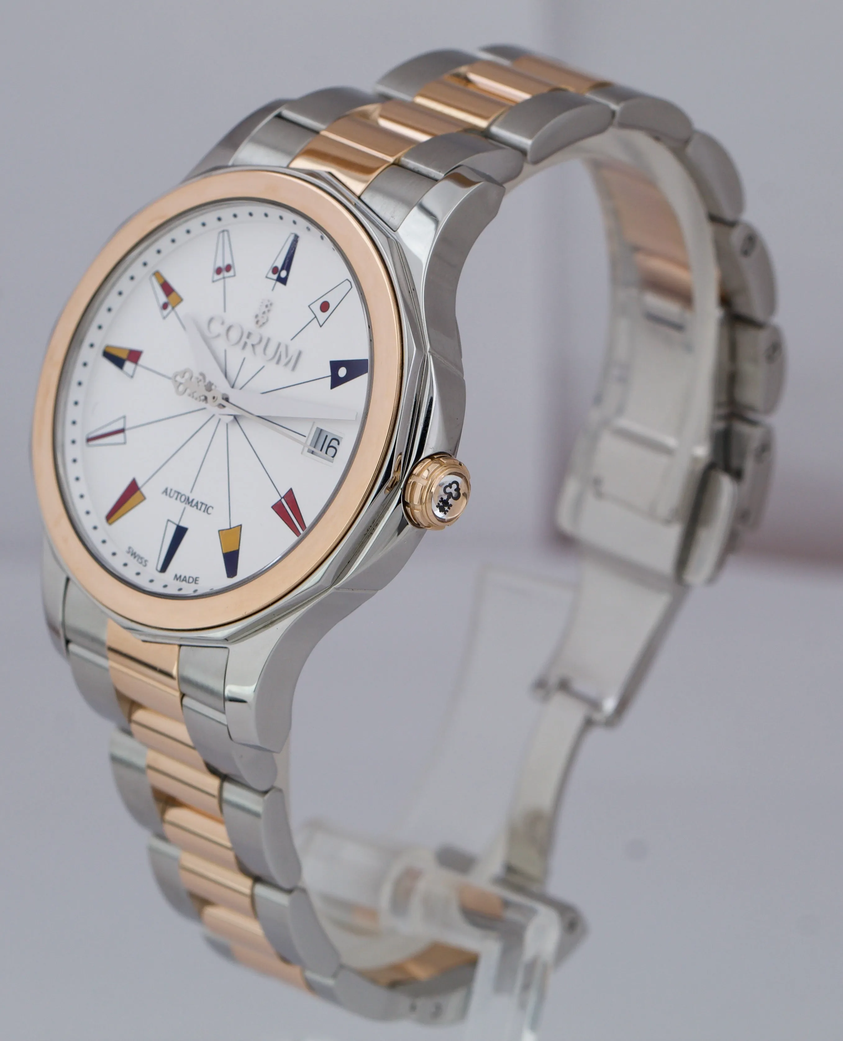 Corum Admiral Legend 38 Automatic 18K Rose Gold Steel Watch 082.200.24/V200 AA14