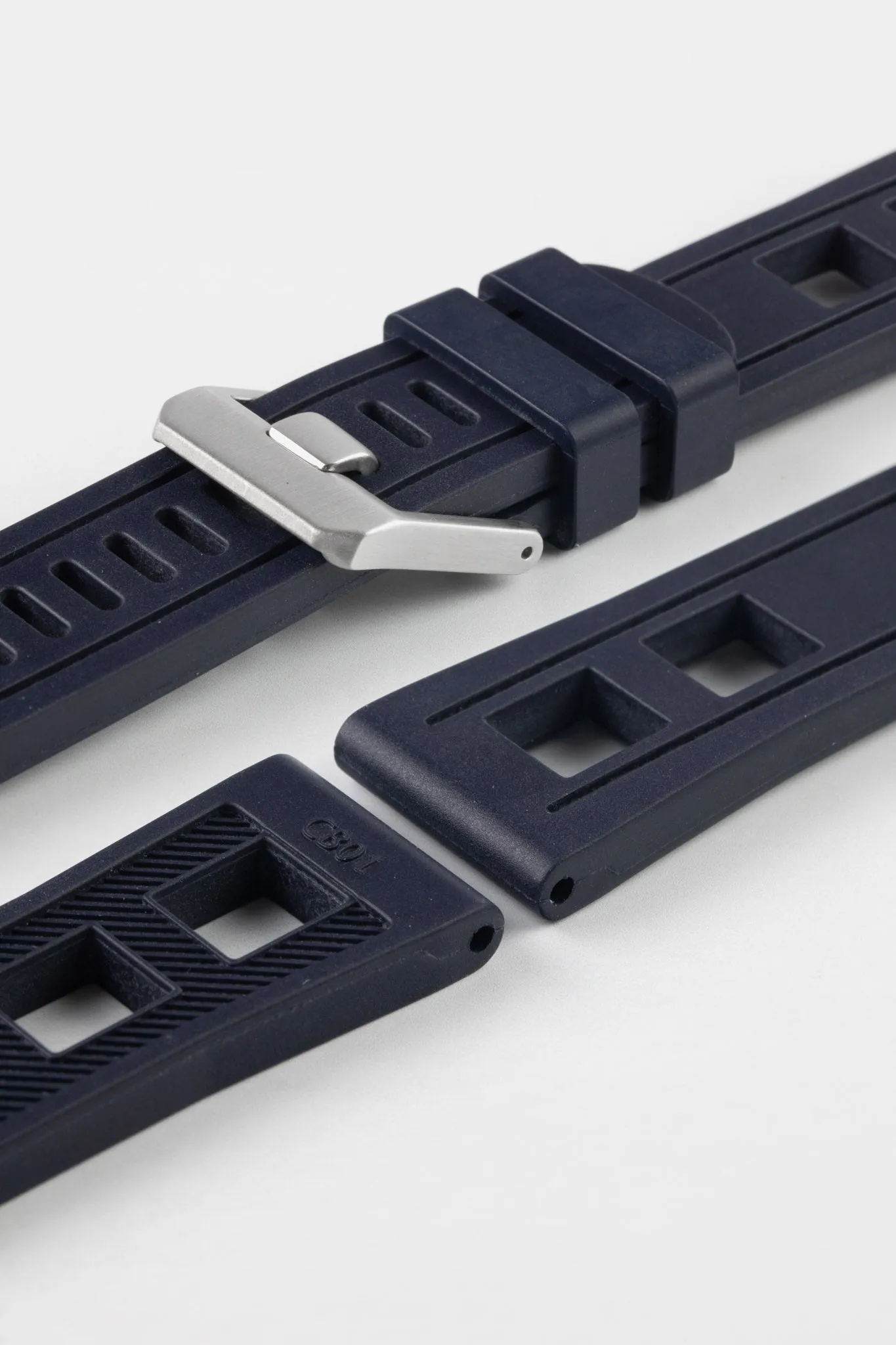 CRAFTER BLUE CB01 Navy Blue Rubber Watch Strap