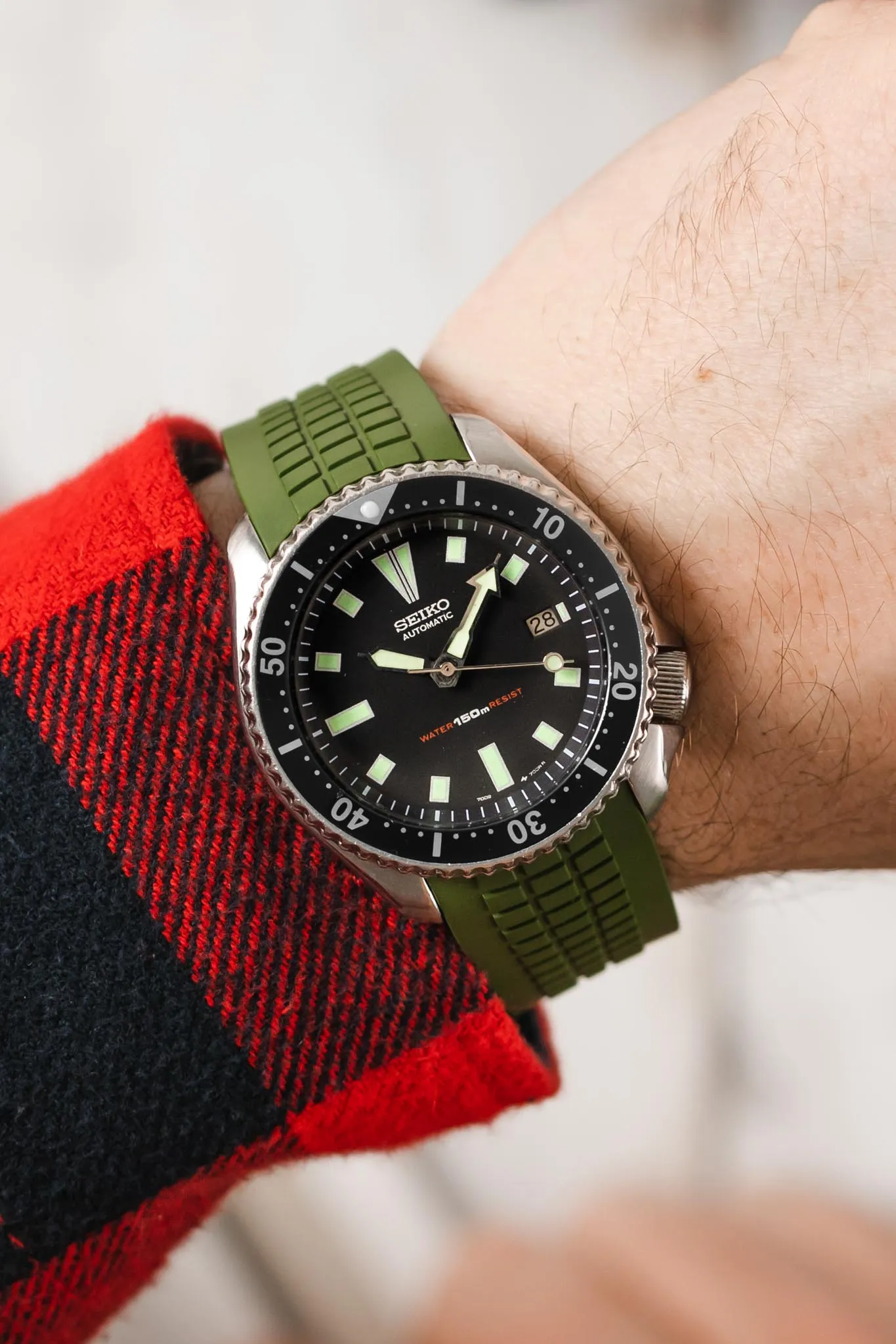 CRAFTER BLUE CB11 'Aquanaut' Rubber Watch Strap for Seiko SKX Series – GREEN
