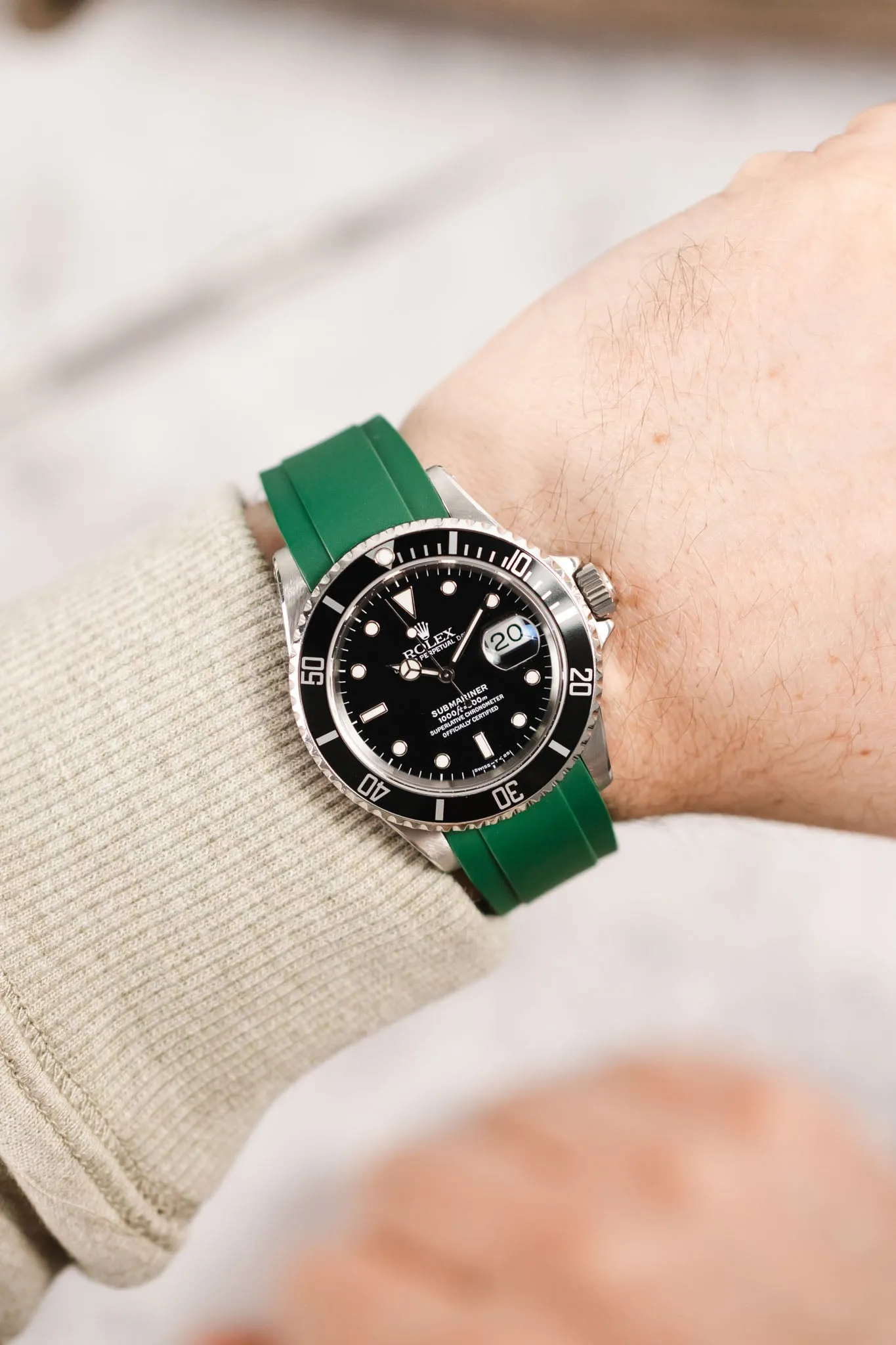 CRAFTER BLUE RX01 Rubber Watch Strap for Rolex Watches – GREEN