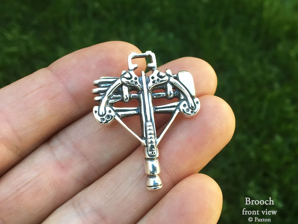 Crossbow Brooch Pin Sterling Silver