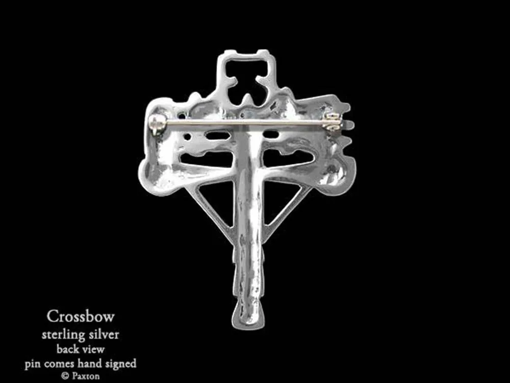 Crossbow Brooch Pin Sterling Silver