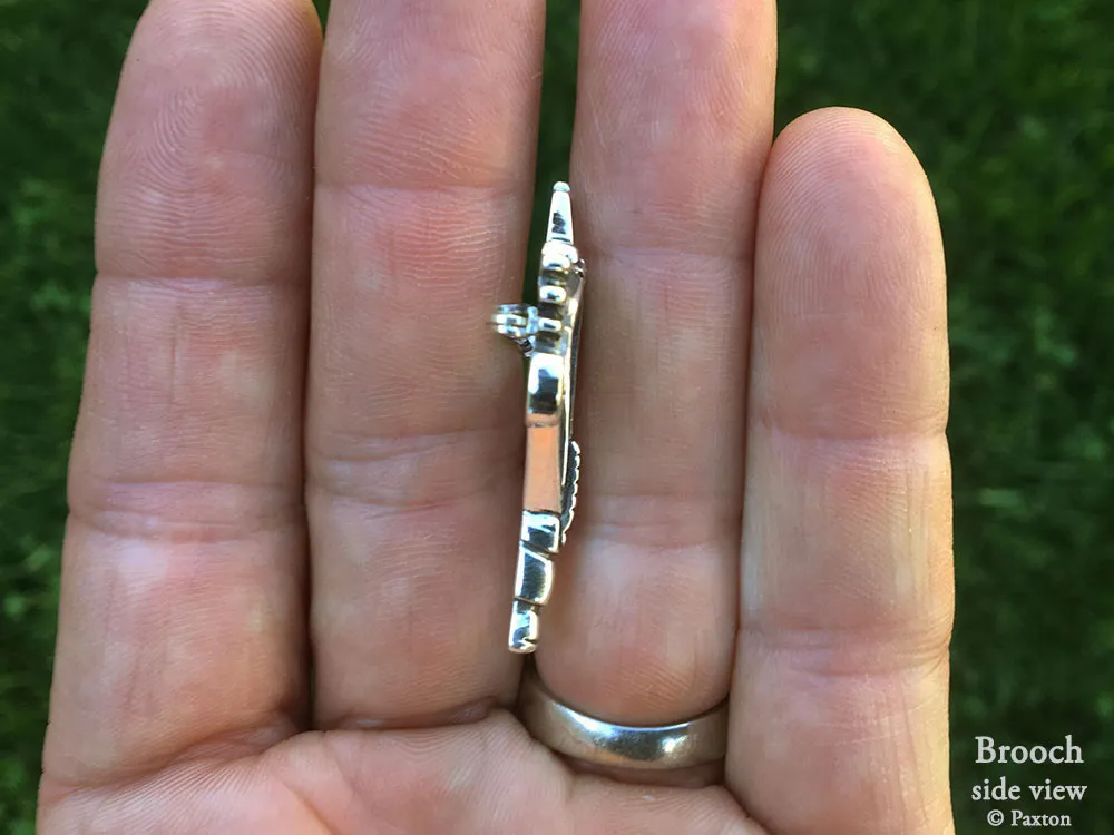 Crossbow Brooch Pin Sterling Silver