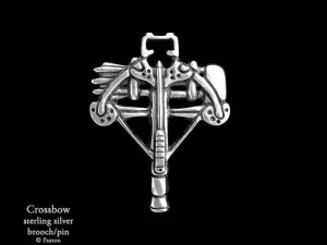 Crossbow Brooch Pin Sterling Silver