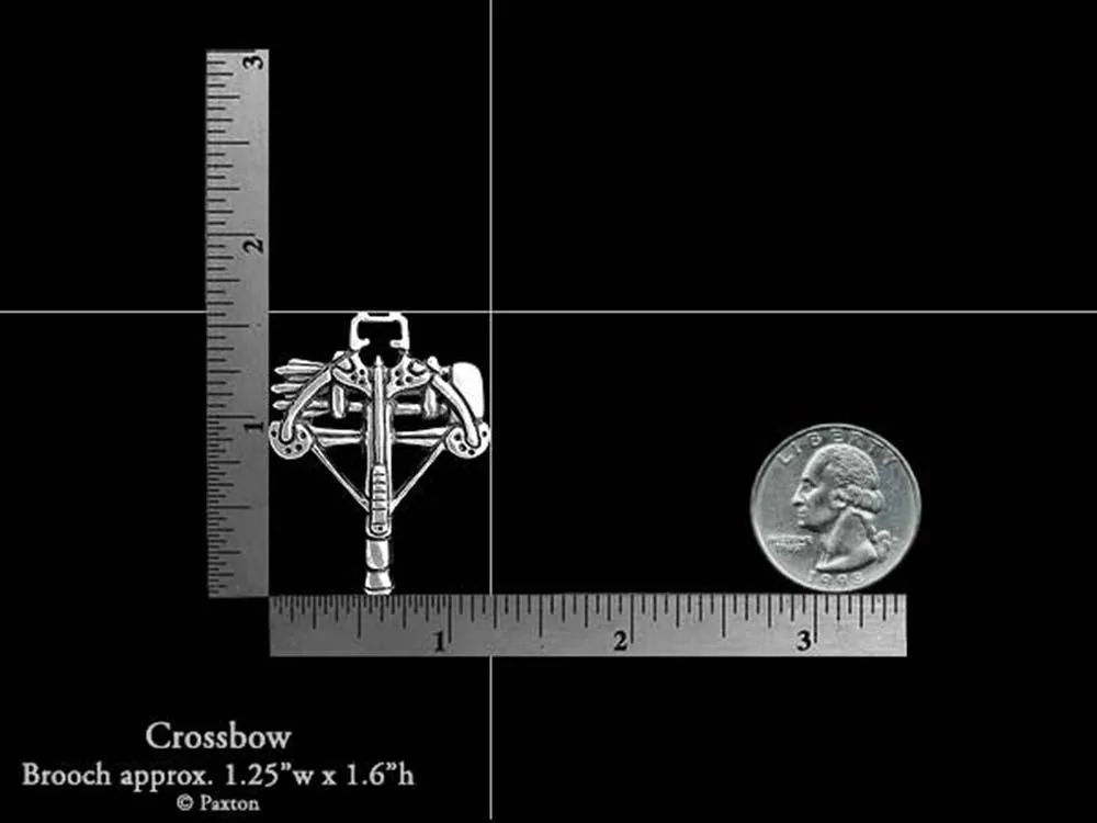 Crossbow Brooch Pin Sterling Silver