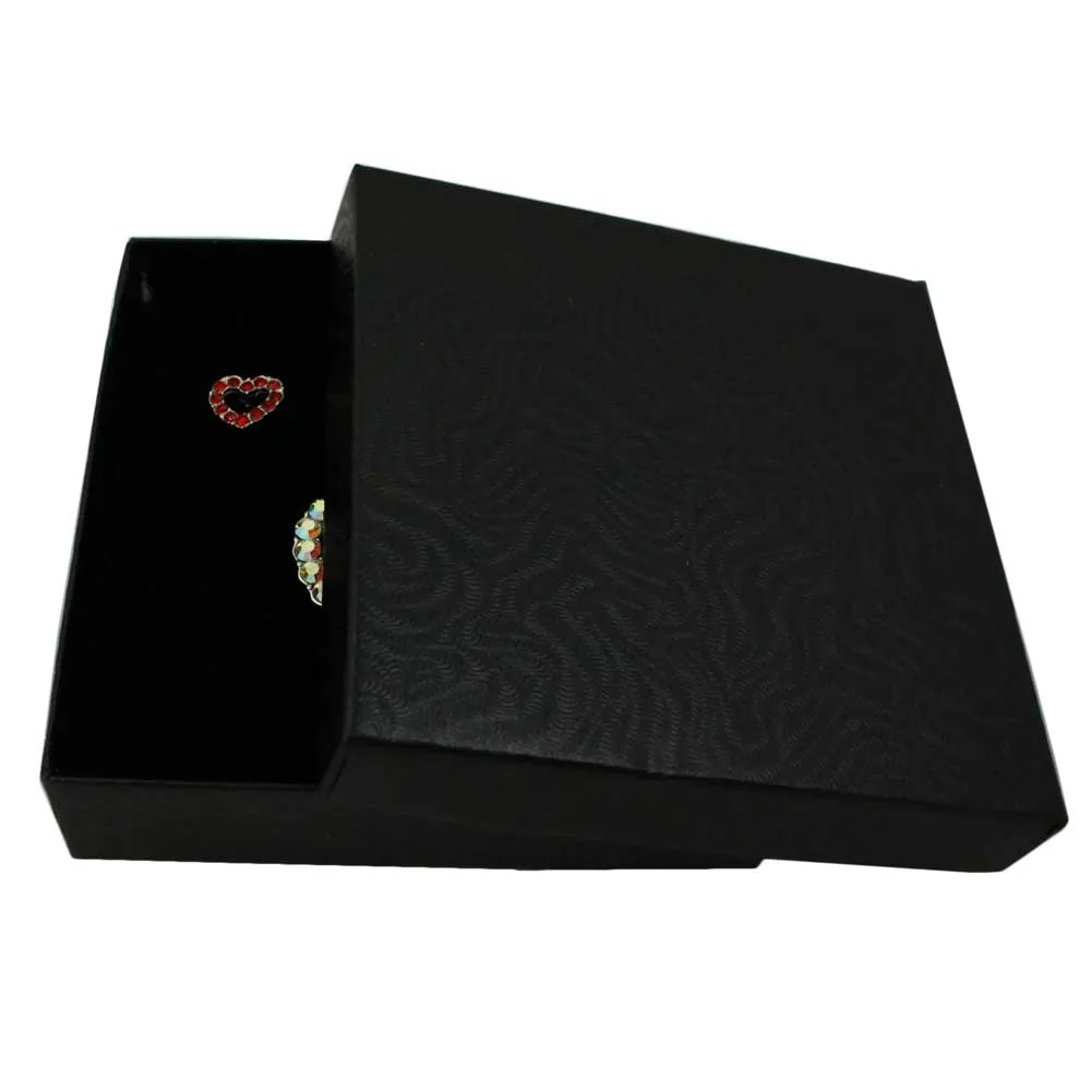 Crystal AB Heart Brooch Pin with Red Heart Stud Earring Set - PRH833PE