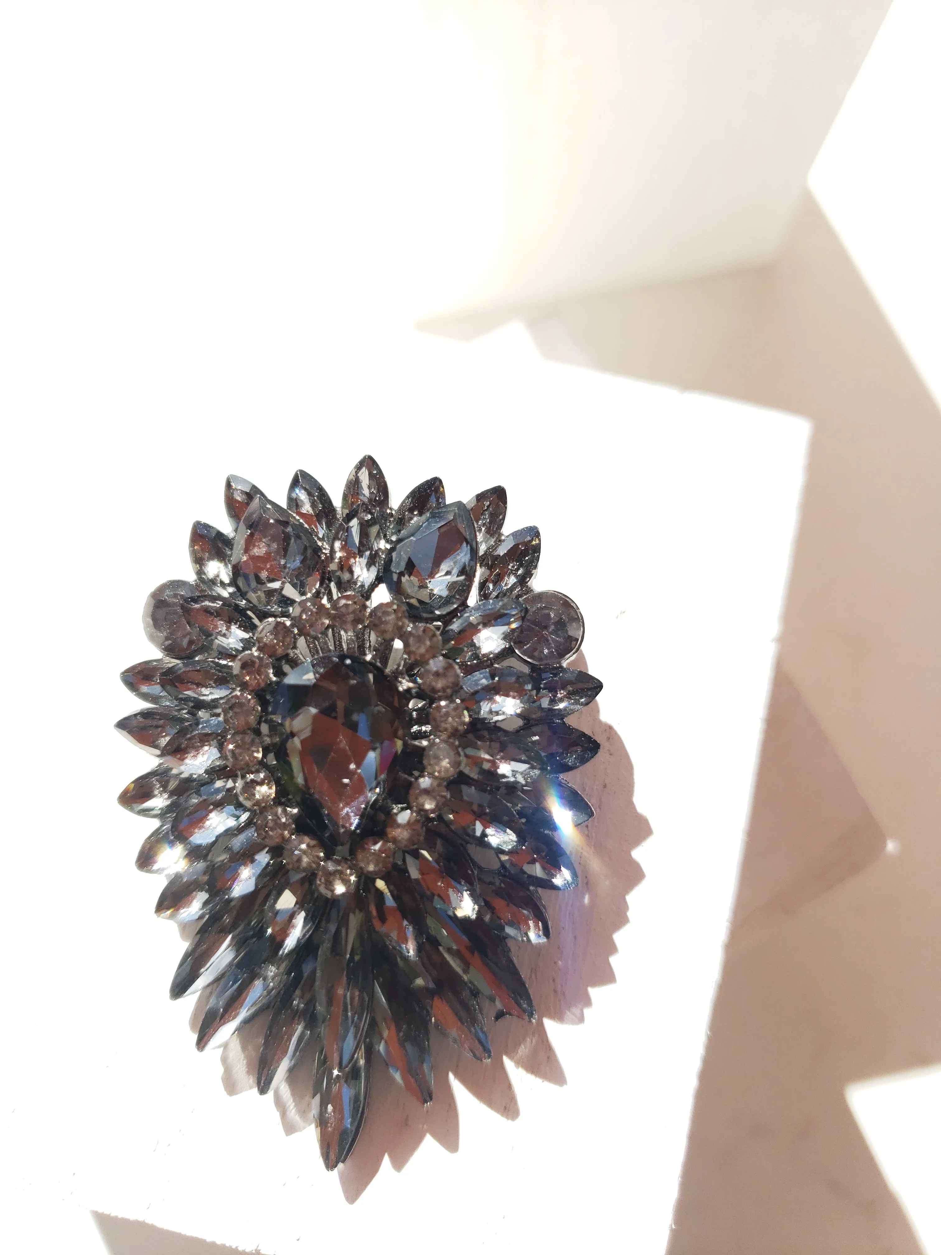 Crystal Pear Blaze Brooch - 3 Colors