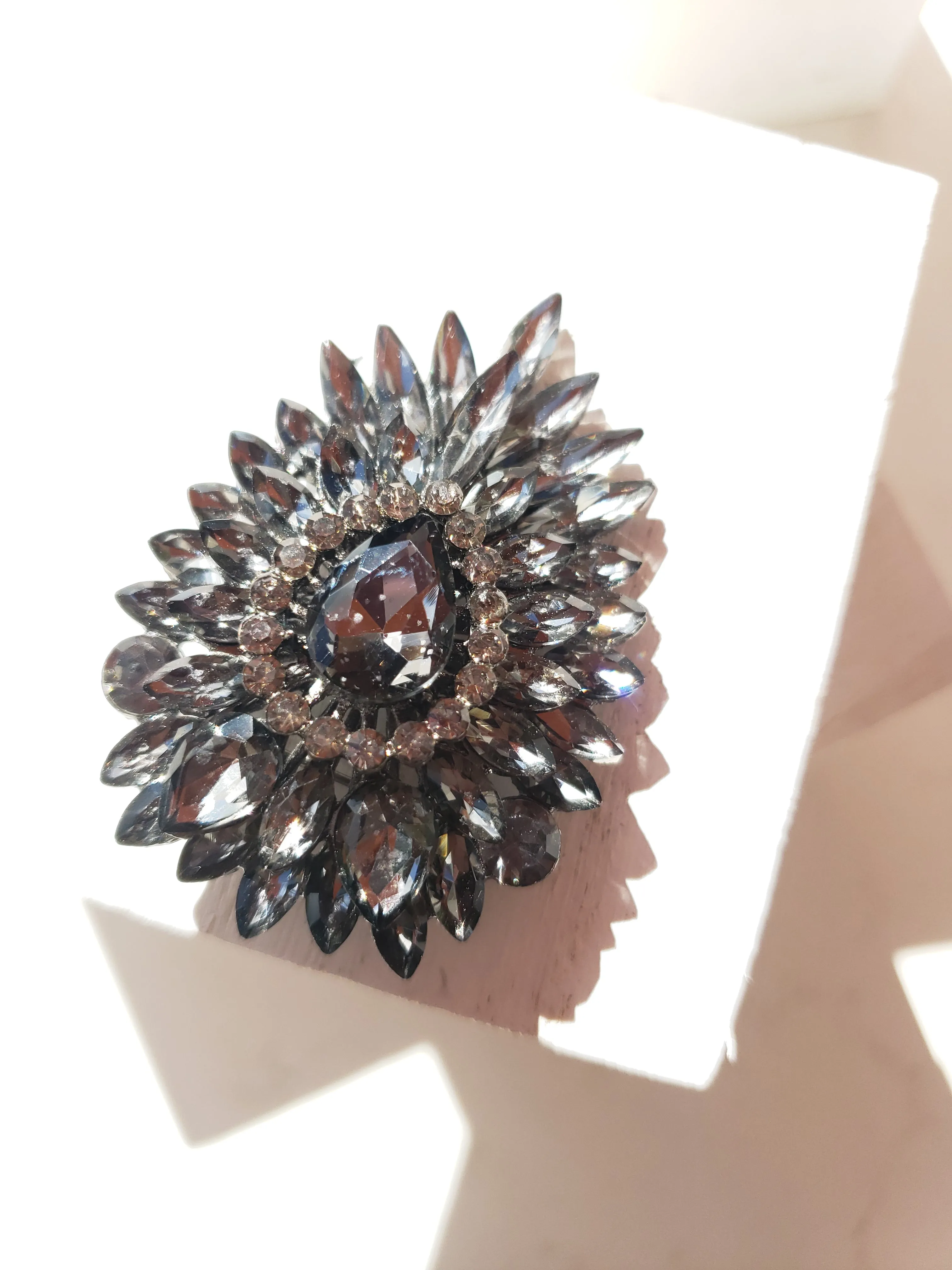 Crystal Pear Blaze Brooch - 3 Colors