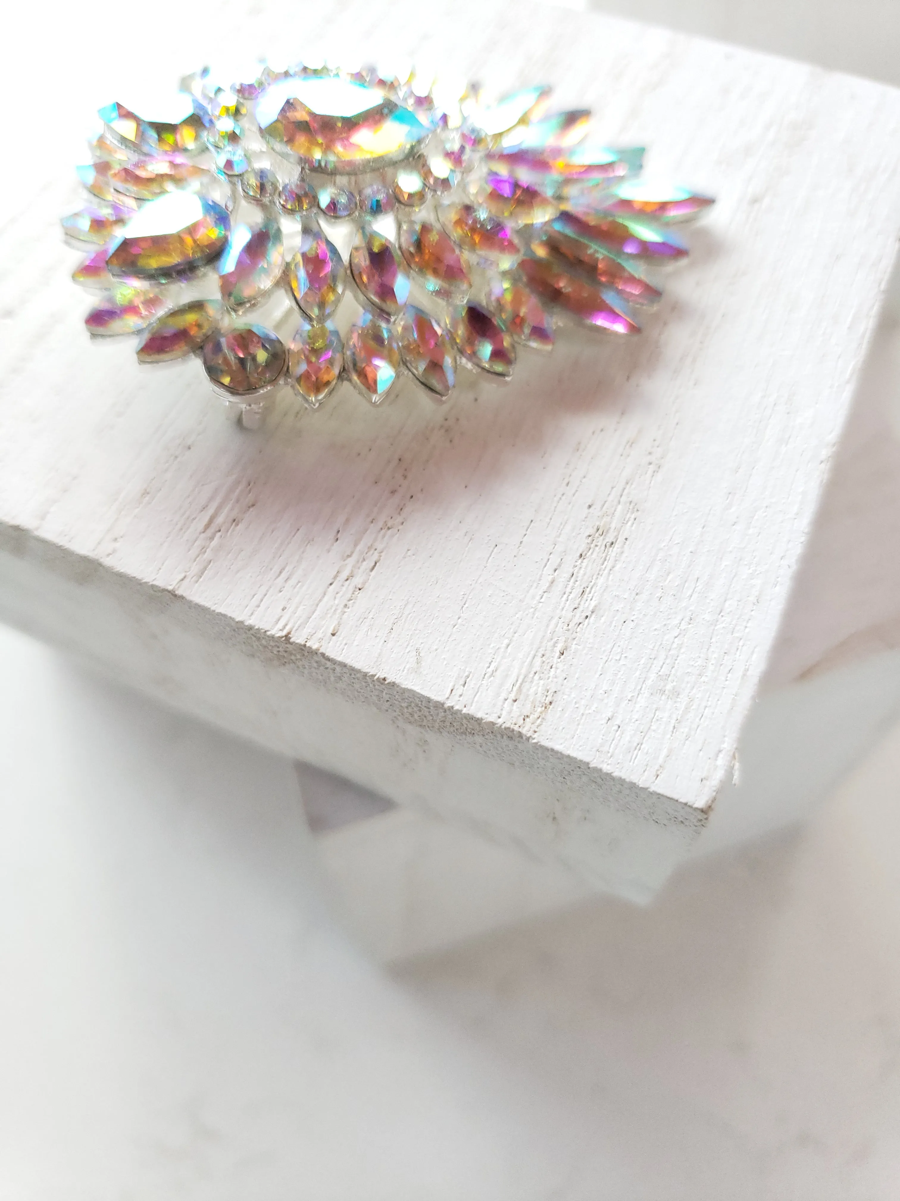 Crystal Pear Blaze Brooch - 3 Colors
