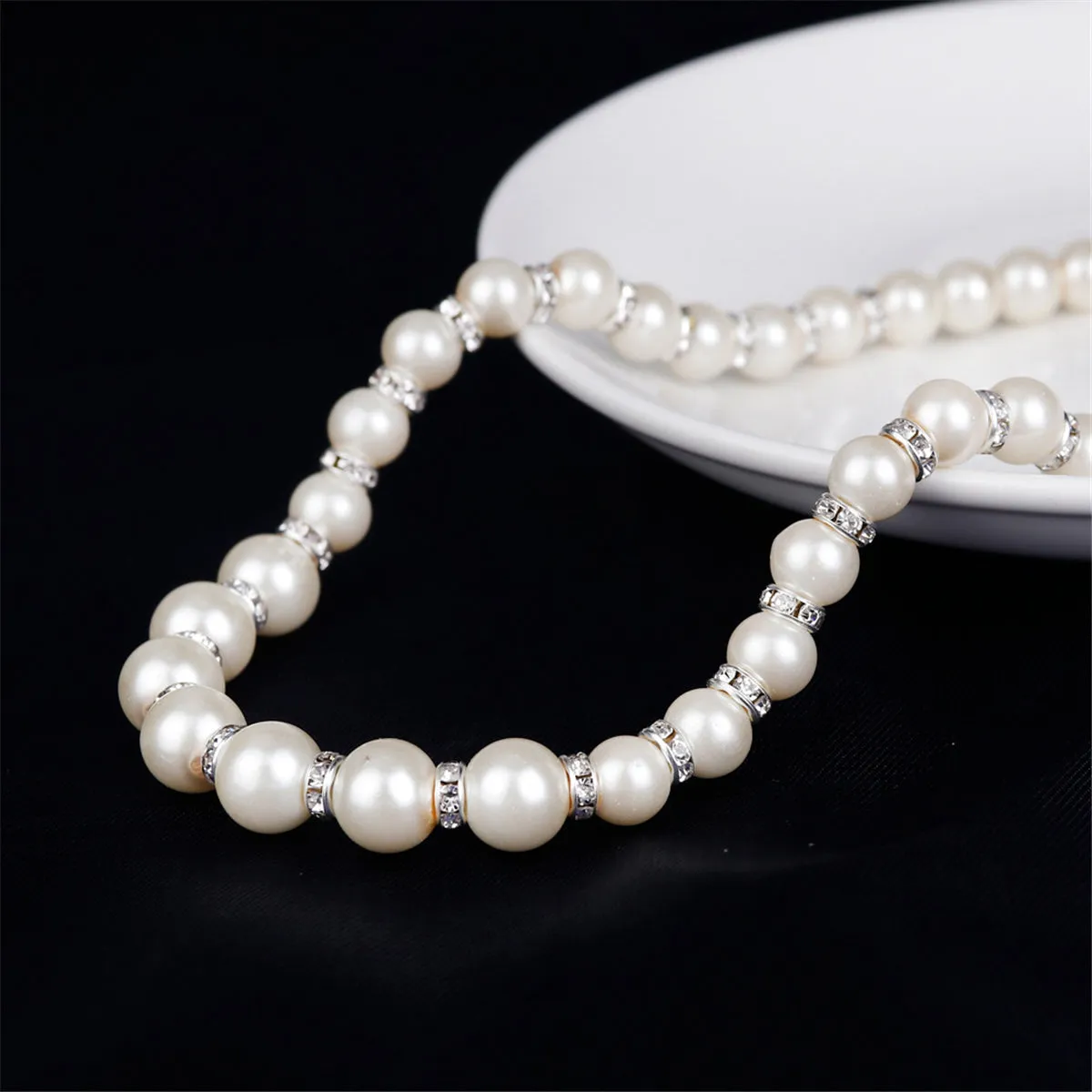 Cubic Zirconia & Pearl Polished Jewelry Set
