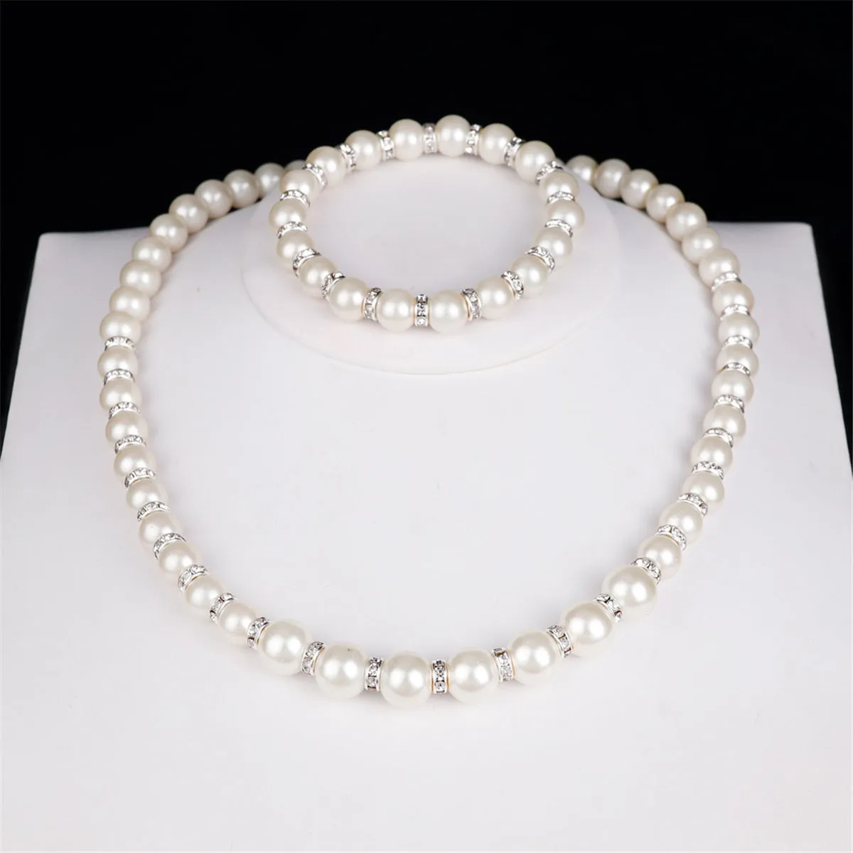 Cubic Zirconia & Pearl Polished Jewelry Set