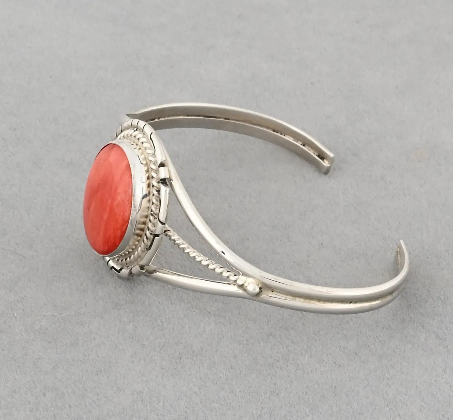 Cuff Bracelet with Spiny Oyster by Peggy Skeets