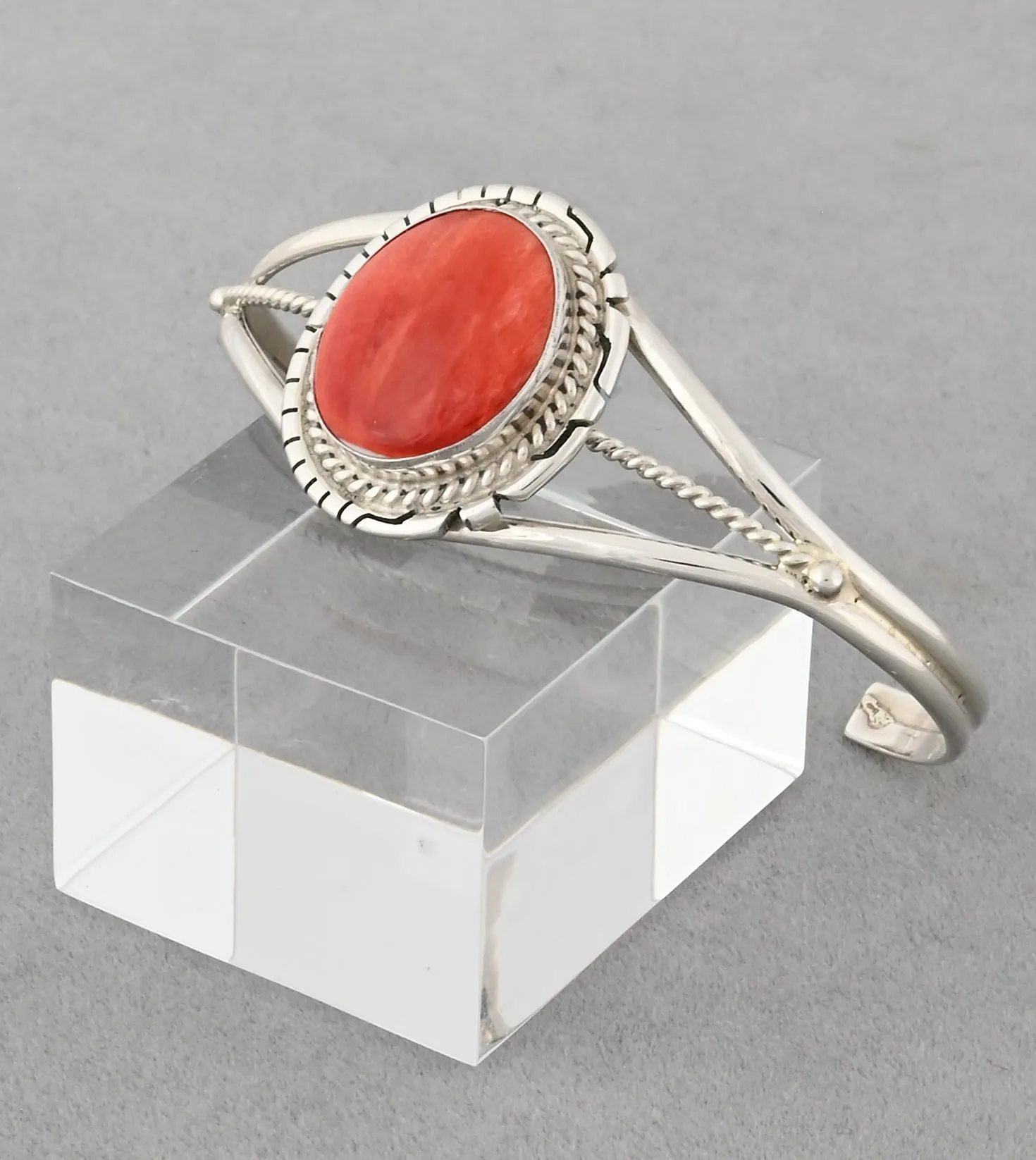 Cuff Bracelet with Spiny Oyster by Peggy Skeets