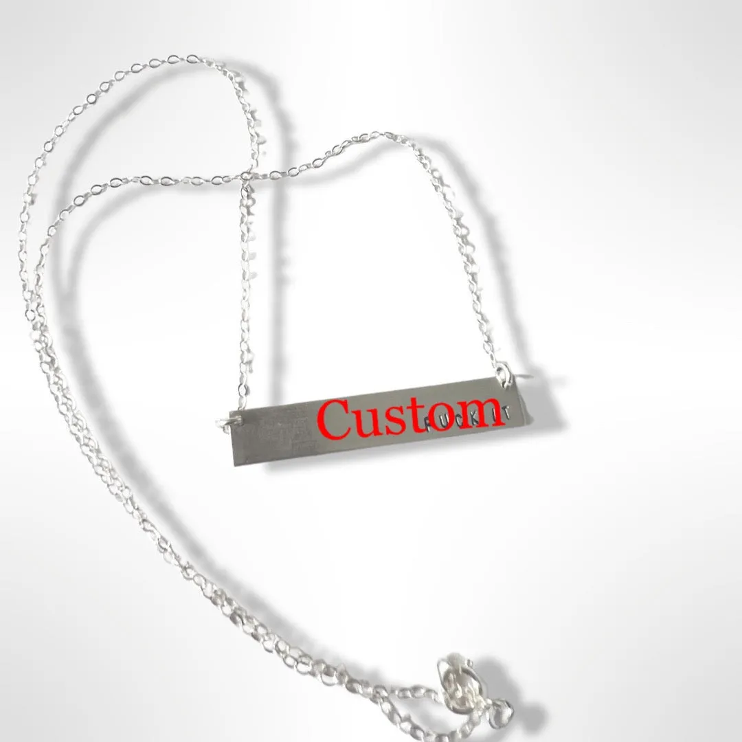 CUSTOM Bar Necklace, Sterling, Gold fill
