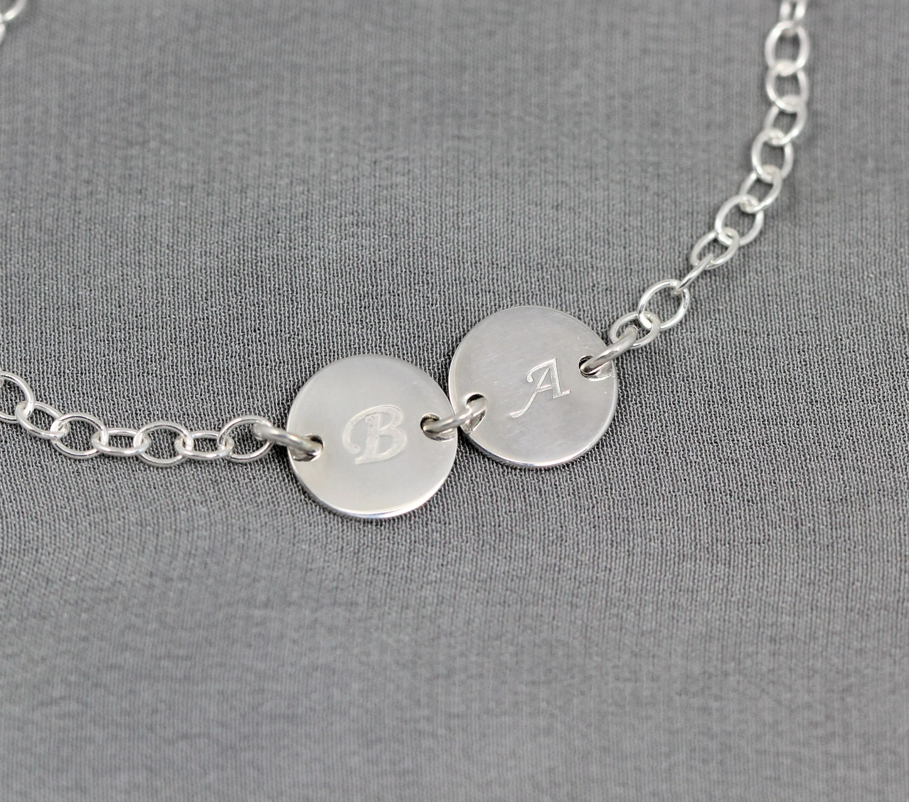Custom Initial Bracelet, Sterling Silver Jewelry for Mom