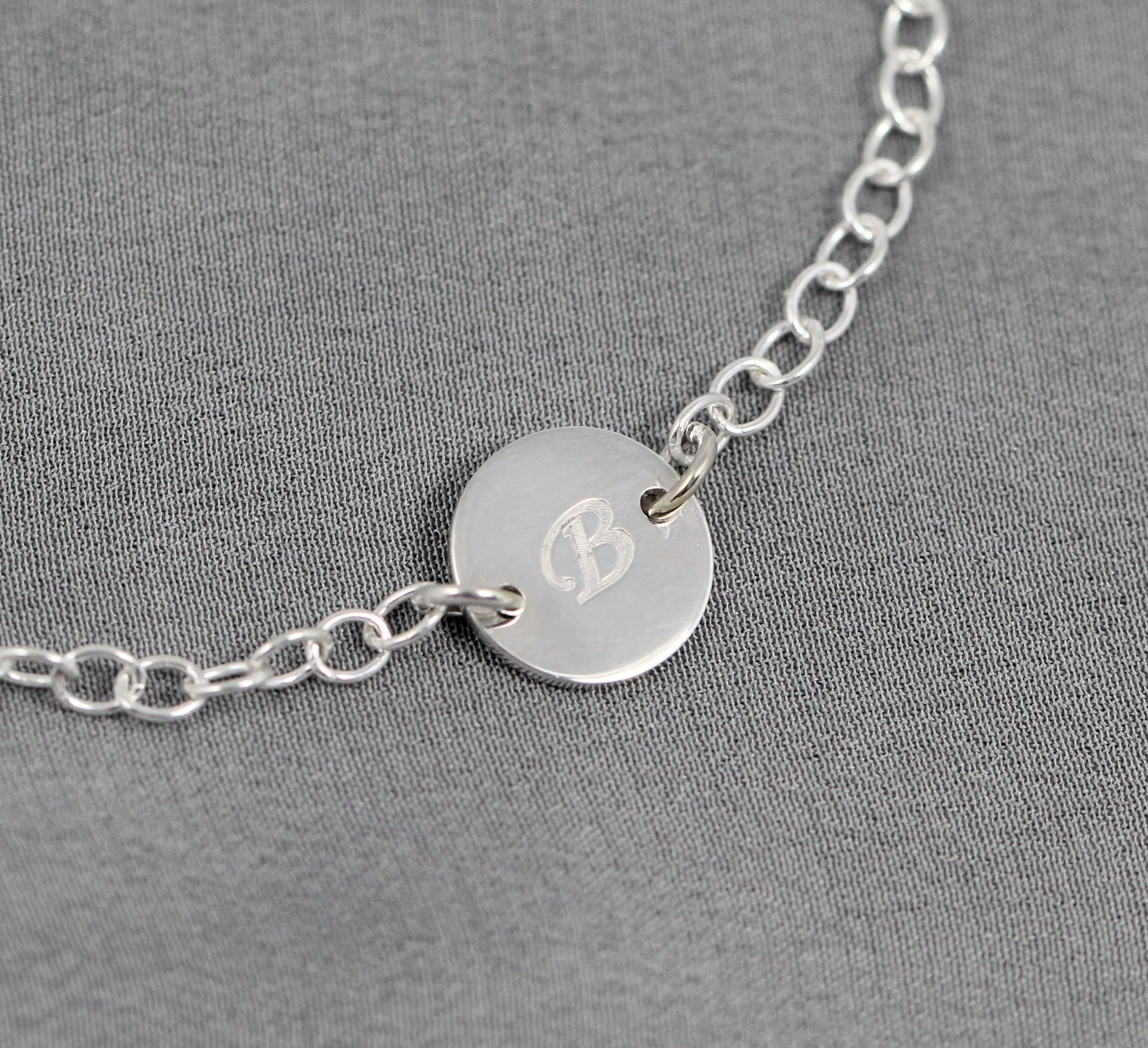 Custom Initial Bracelet, Sterling Silver Jewelry for Mom