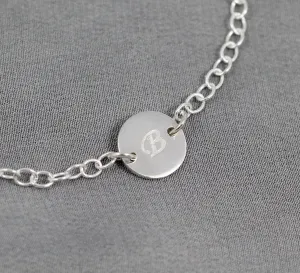 Custom Initial Bracelet, Sterling Silver Jewelry for Mom