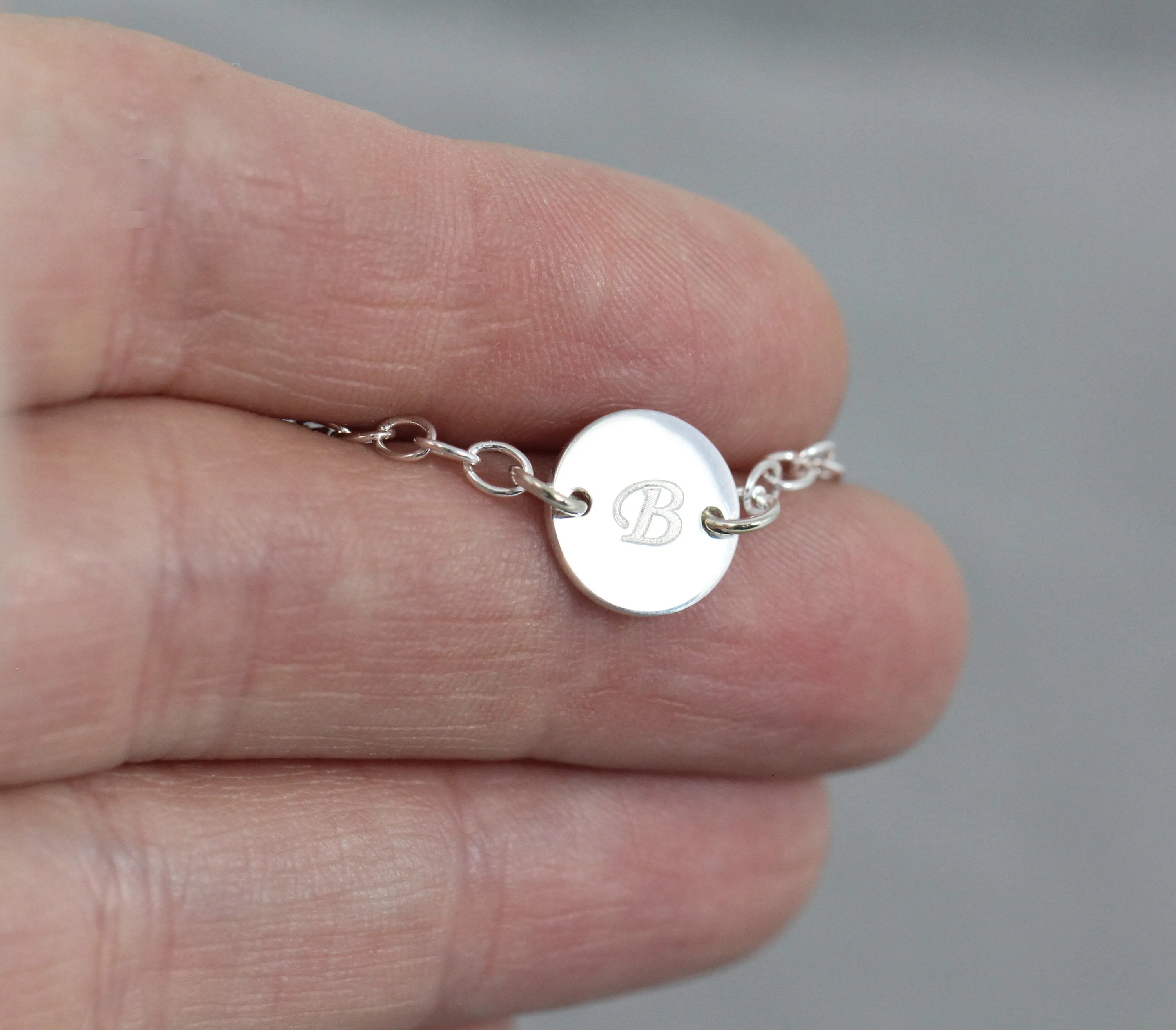 Custom Initial Bracelet, Sterling Silver Jewelry for Mom