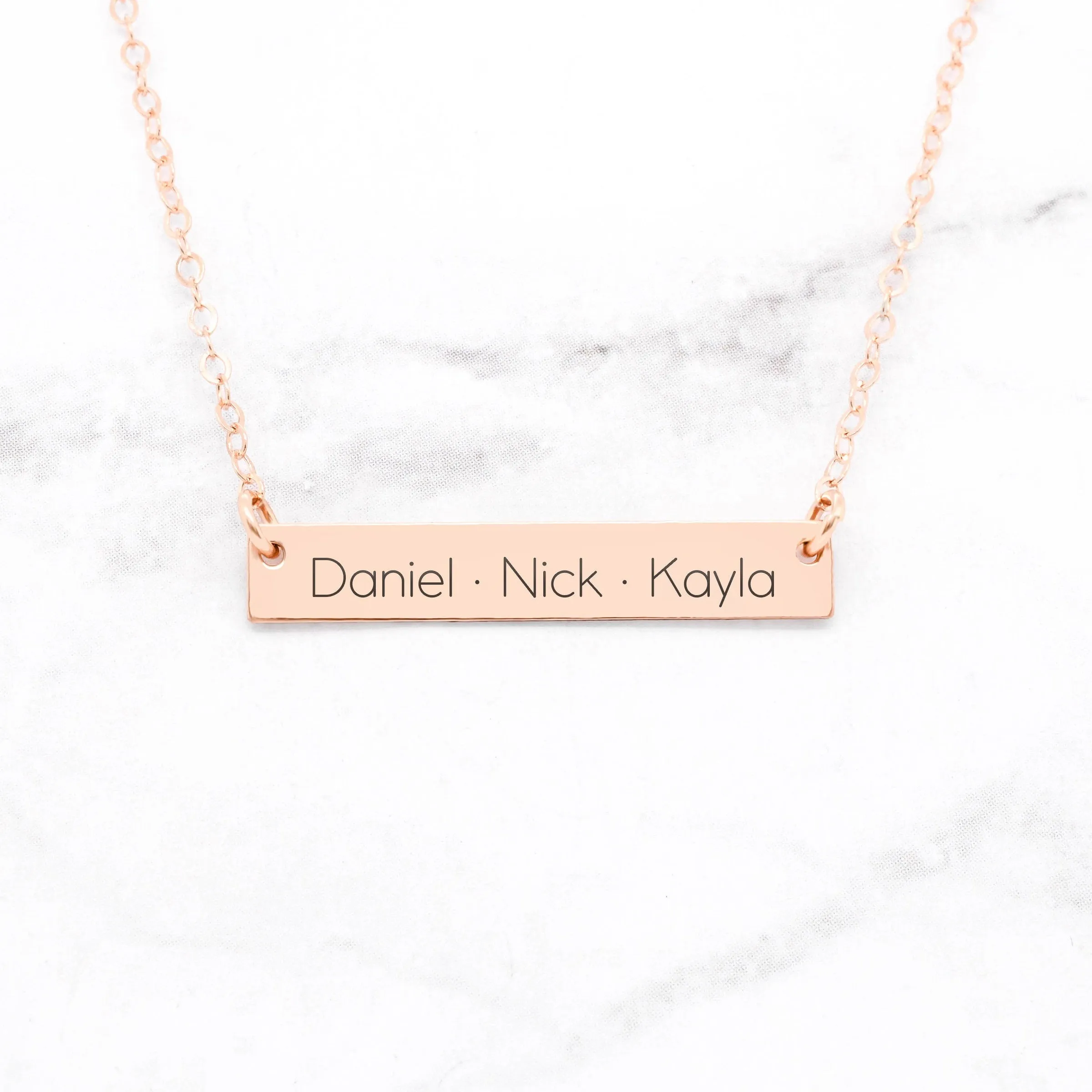 Custom Name Bar Necklace - Personalized Gift For Mom