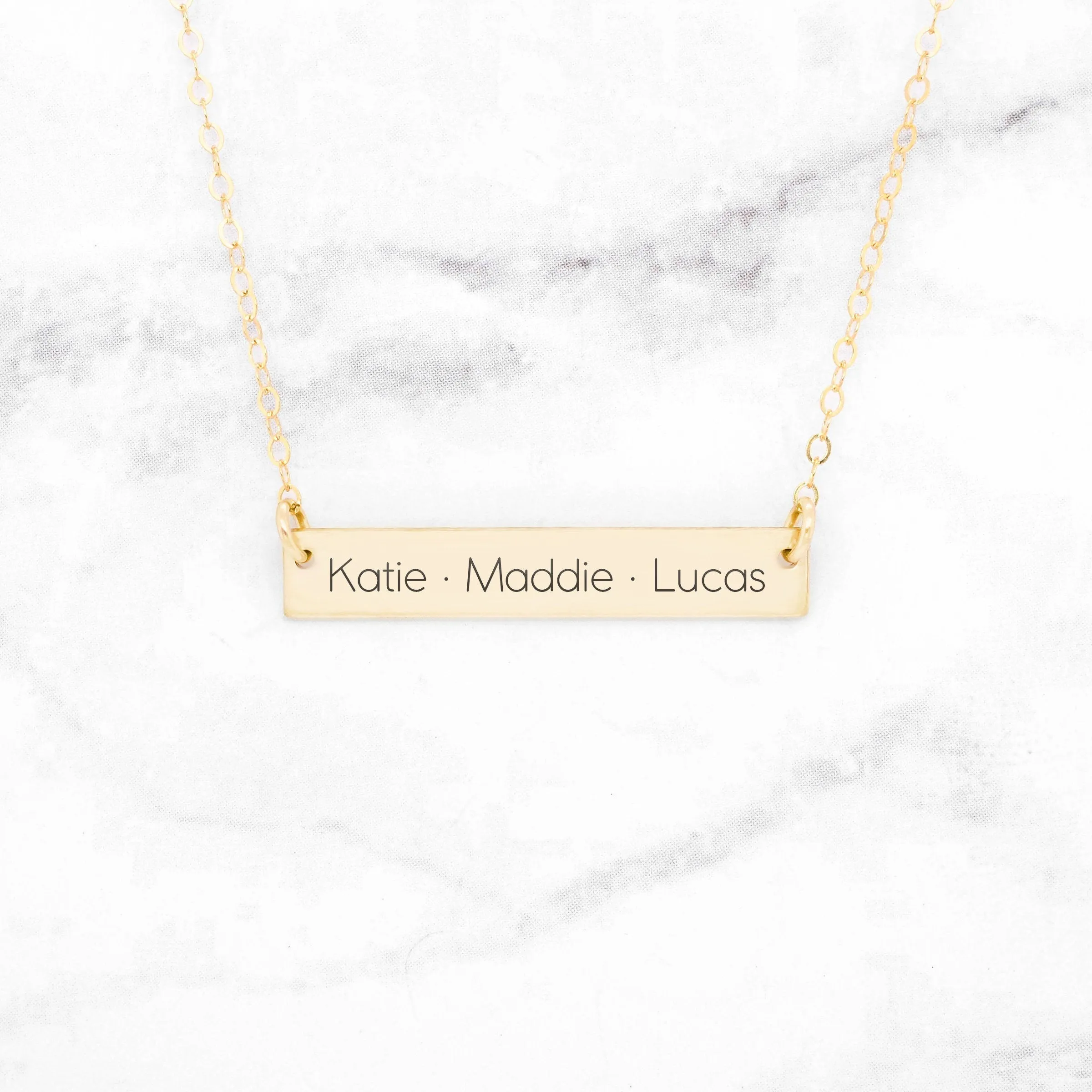 Custom Name Bar Necklace - Personalized Gift For Mom