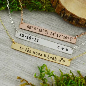 Custom Skinny Bar Necklace