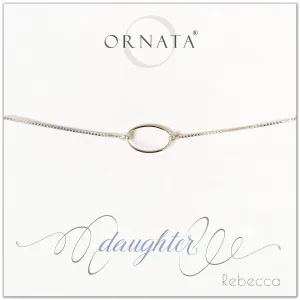 “Daughter” Sterling Silver Bolo Bracelet on Personalized Jewelry Card