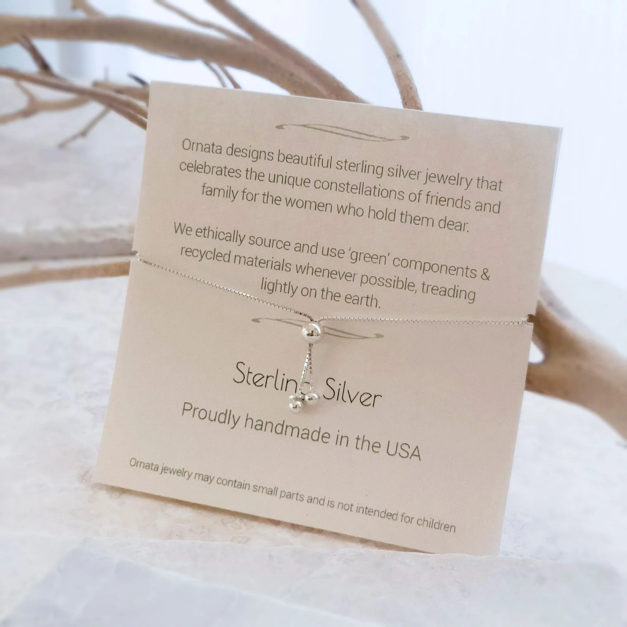 “Daughter” Sterling Silver Bolo Bracelet on Personalized Jewelry Card