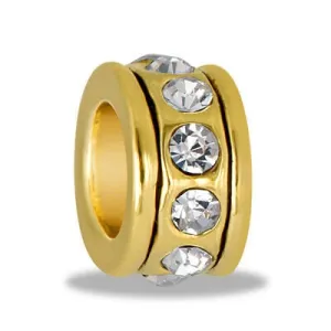 DaVinci Bead Gold CZ Wheel - Jewelry Bracelet Memories Beads DB52-11-DAV Interchangeable Jewelry Supplies Beading Gift