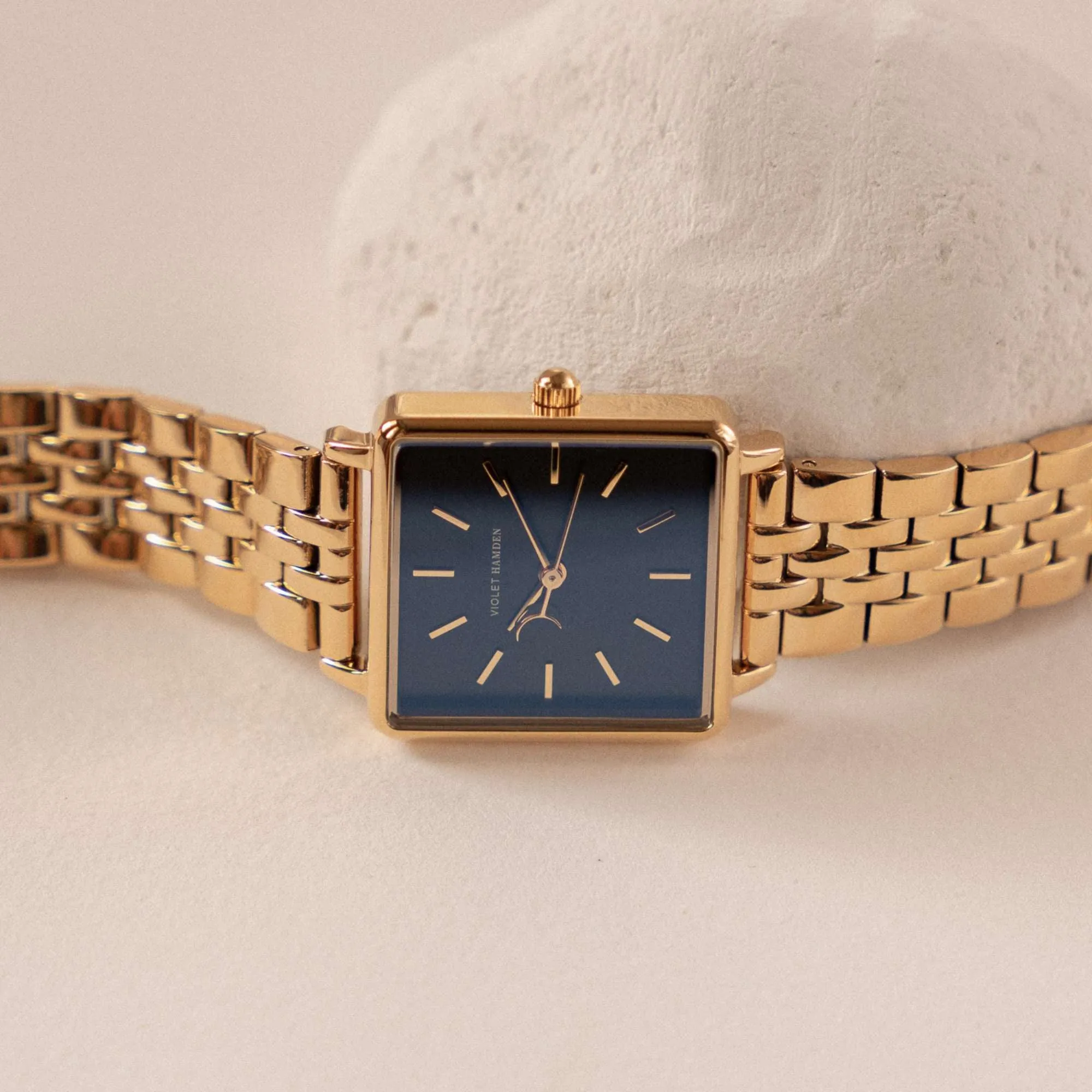 Dawn square ladies watch gold coloured and black