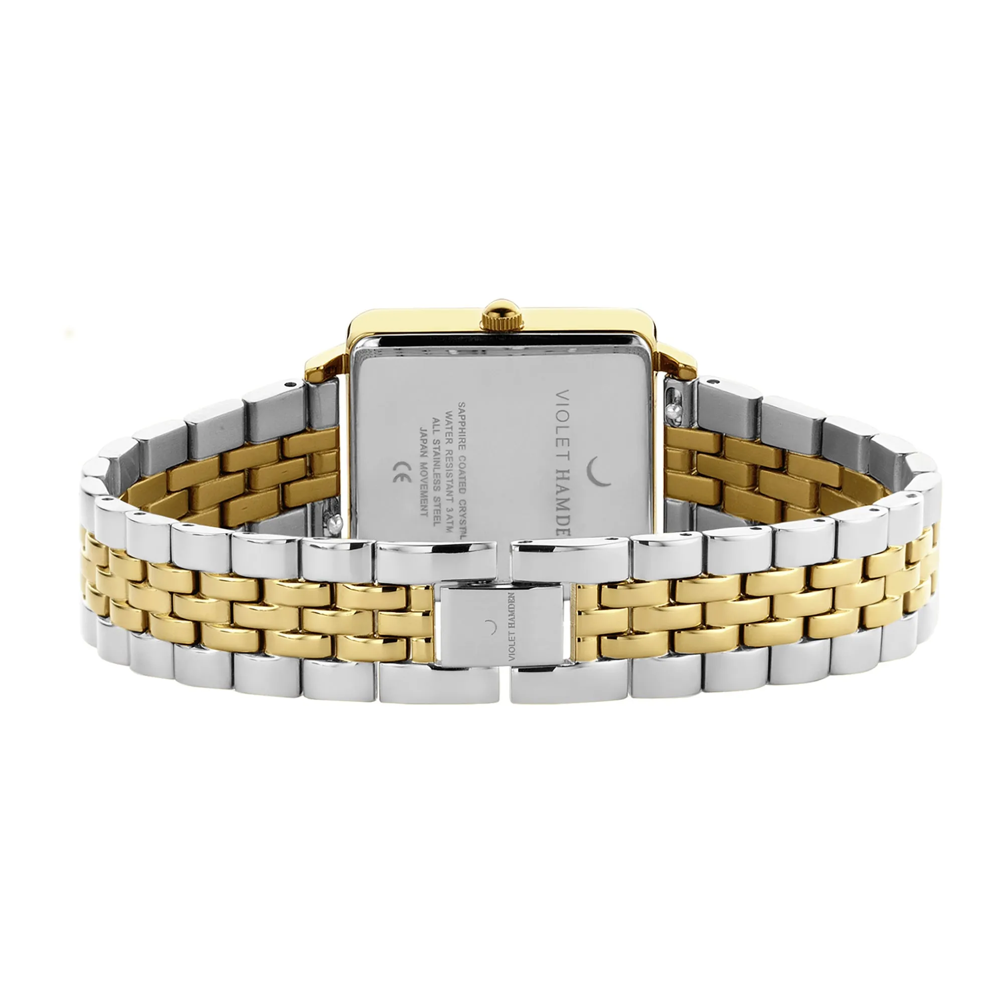 Dawn square ladies watch silver- and gold coloured