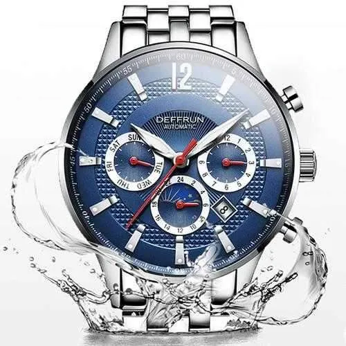 DEFFRUN DM0002 Moon Phase Calendar Mechanical Watches
