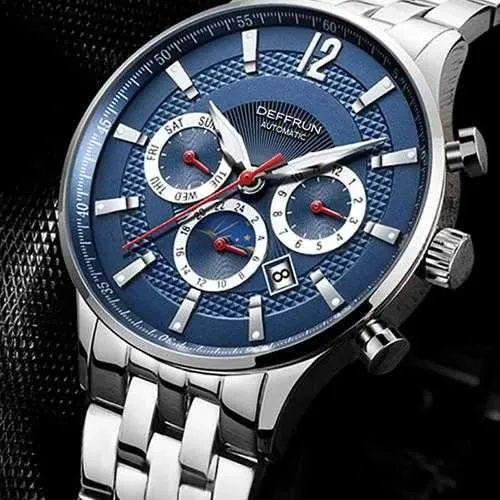 DEFFRUN DM0002 Moon Phase Calendar Mechanical Watches