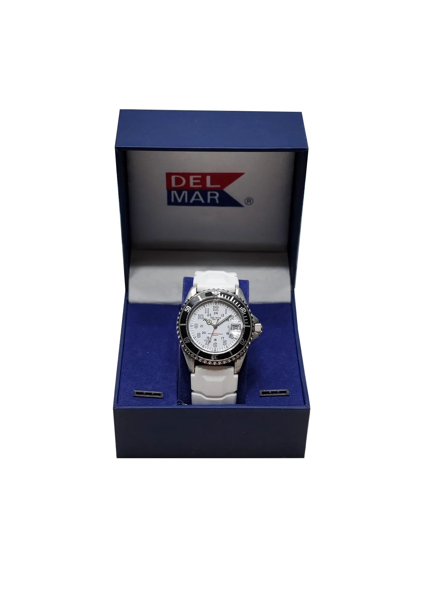 Del Mar Watches Men's Sportstrap – White Dial, 200M Water Resistant #50268