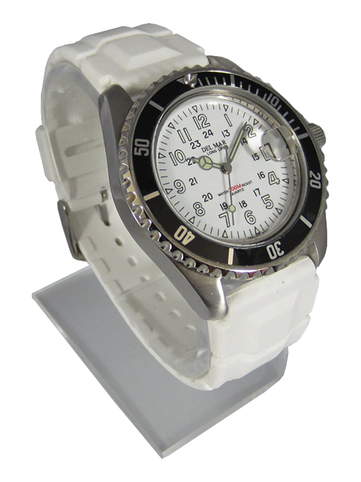 Del Mar Watches Men's Sportstrap – White Dial, 200M Water Resistant #50268