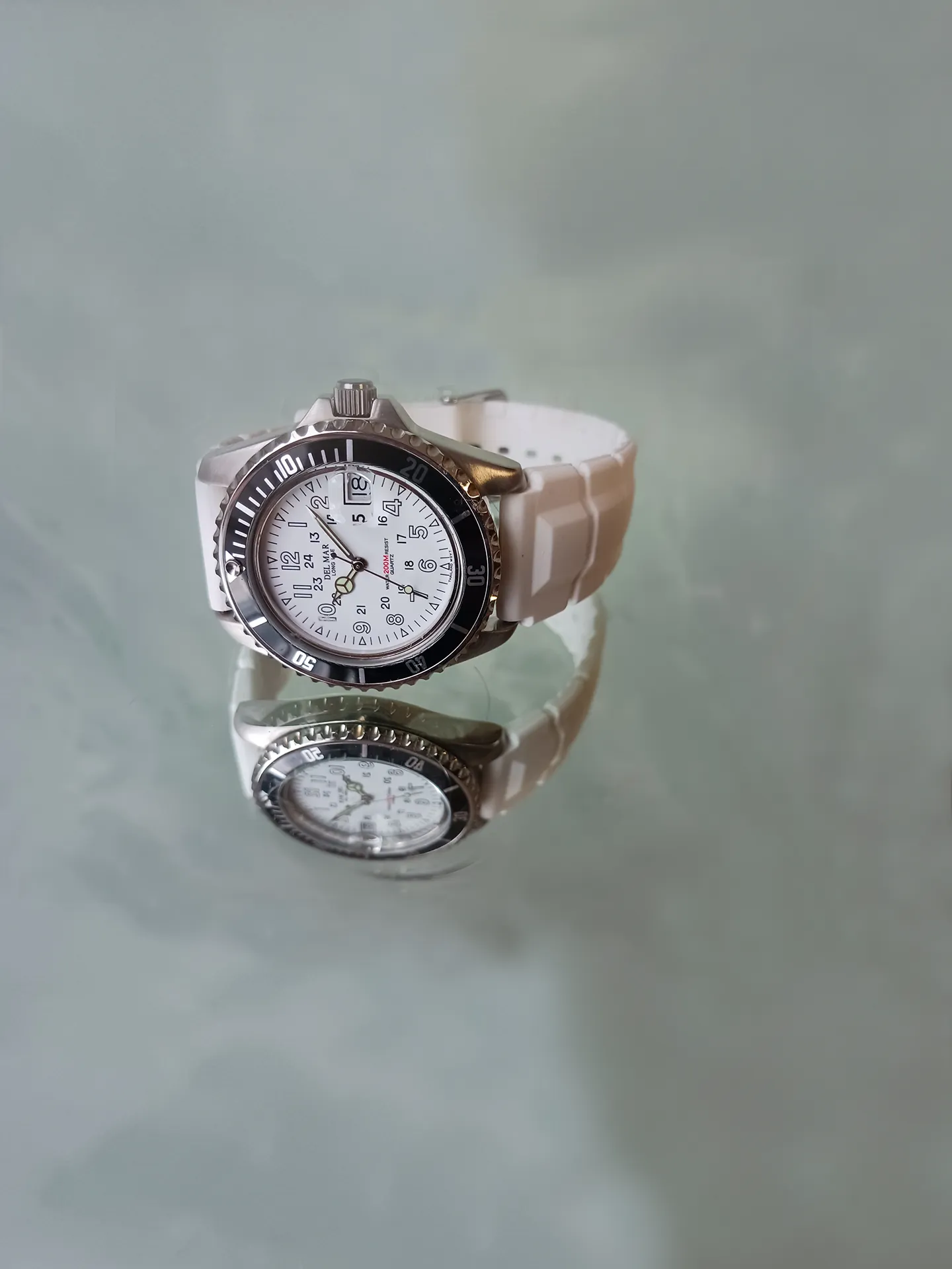 Del Mar Watches Men's Sportstrap – White Dial, 200M Water Resistant #50268