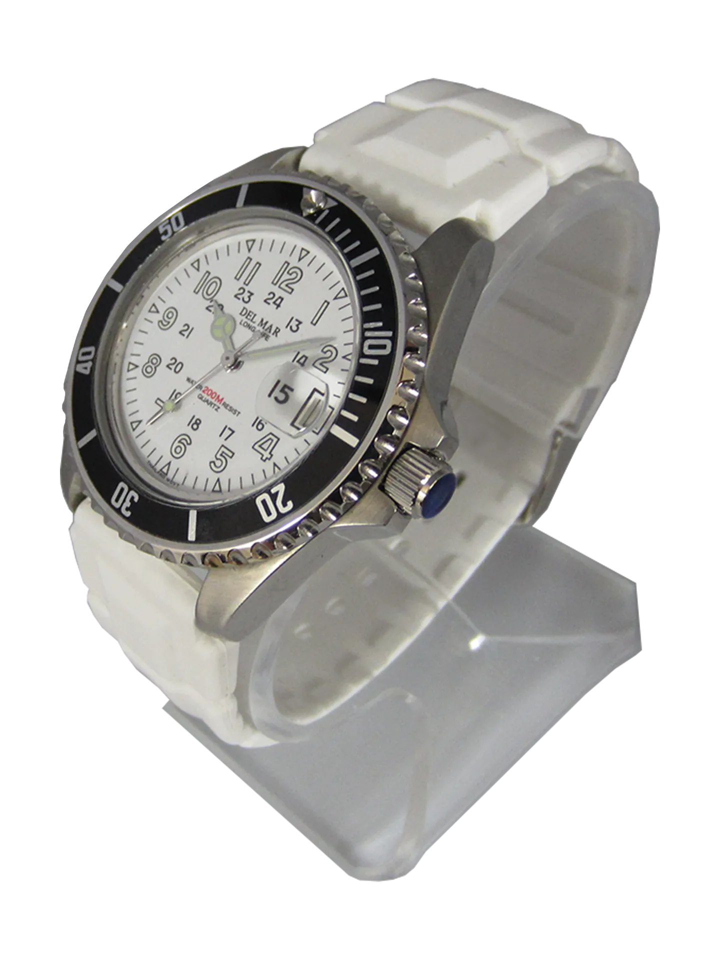 Del Mar Watches Men's Sportstrap – White Dial, 200M Water Resistant #50268