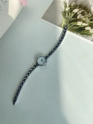 Delicate Small Dial Silver Stainless Steel Watch- FD ⚡