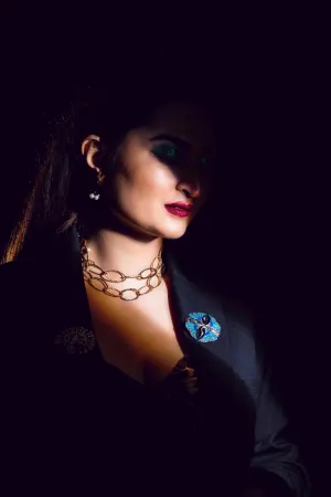 Demi Fine Jewelry-Two-Tone Plated-Brooch-Yin Yan Bird Silver-O01/21-Fashion Edit Unbent