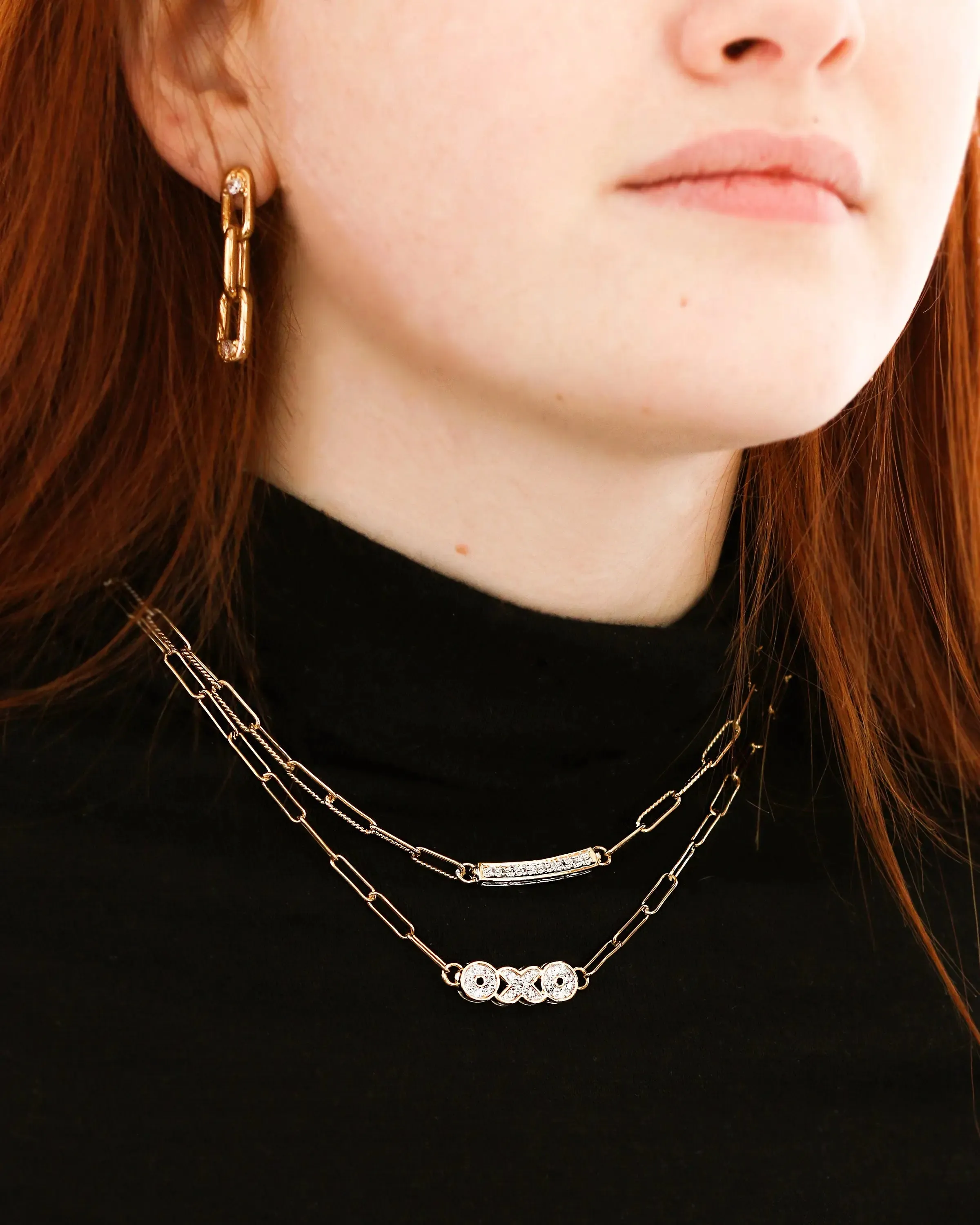 Diamante - Necklace Link Pavé Bar