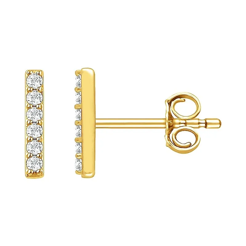 Diamond Bar Earrings