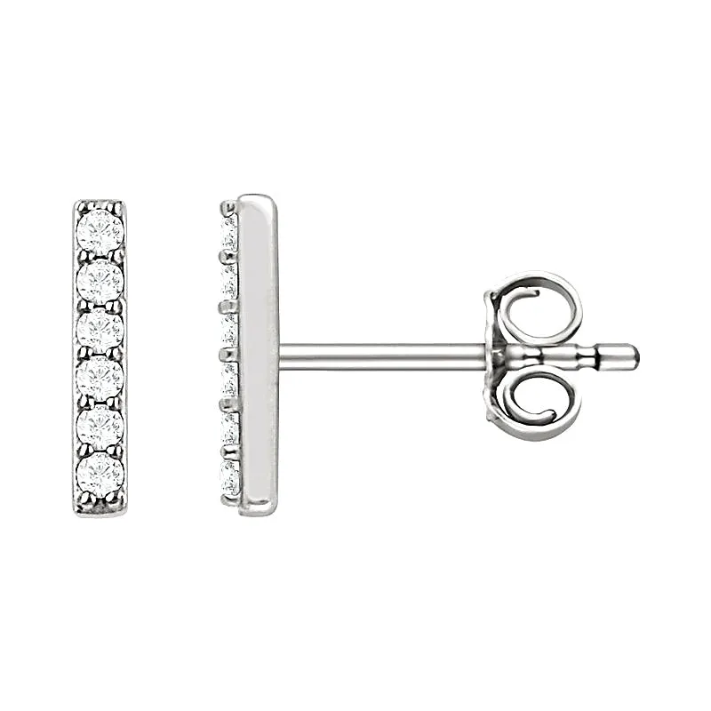 Diamond Bar Earrings