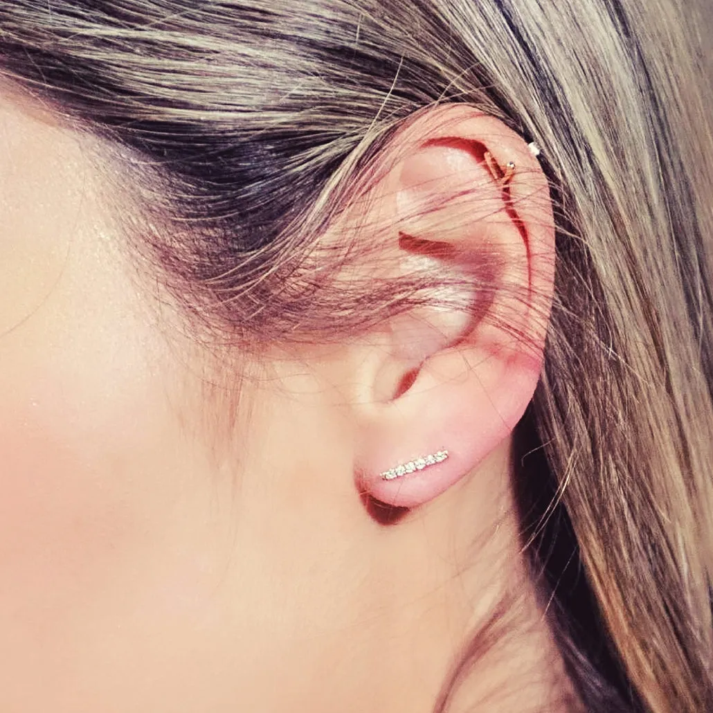 Diamond Bar Earrings